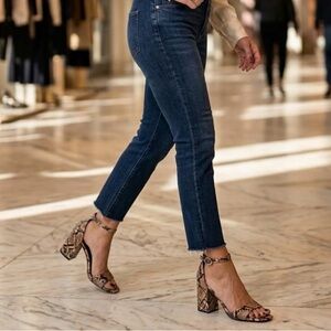 Chelsea & Violet Brown Snakeskin Heels